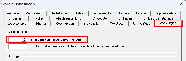 Erhöhung der Dezimalstellen für die Berechnung