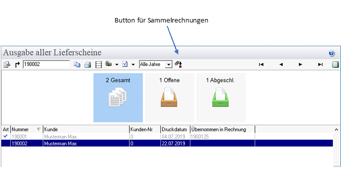 Sammelrechnungen im Rechnungsprogramm Auftrags-MANAGER
